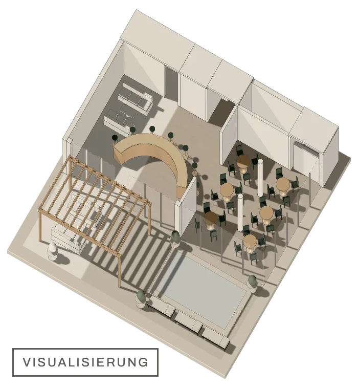 Idealraum, Visualisierung — Lichtstudie, 21. Juni, 17:00